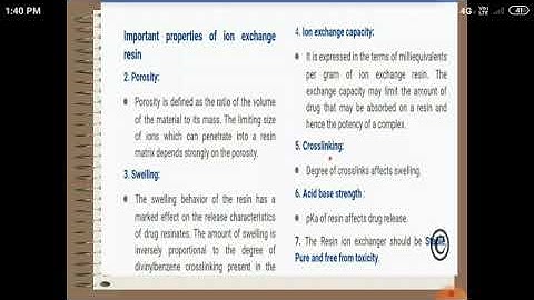 Ion exchange resin -part 2- controlled drug delivery system