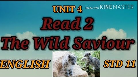 ENGLISH | STD 11 | UNIT 2 THE WILD SAVIOUR