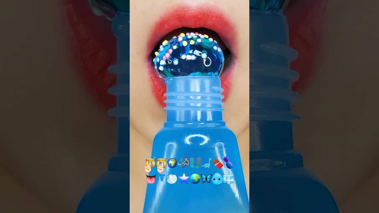 asmr blue honey jelly eating sounds 파란색 꿀젤리 먹방