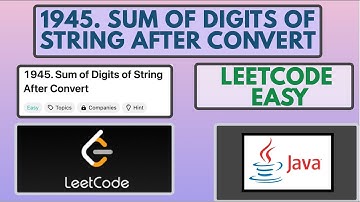 Leetcode | 1945. Sum of Digits of String After Convert | Easy | Java Solution