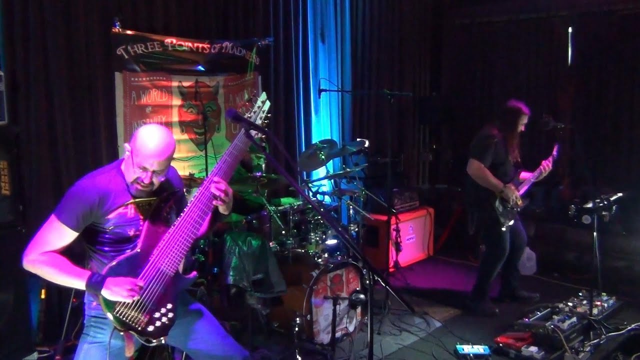 9 string bass with Pearl Prestige Session Select drums on the rhythm section bringing the Metal live
