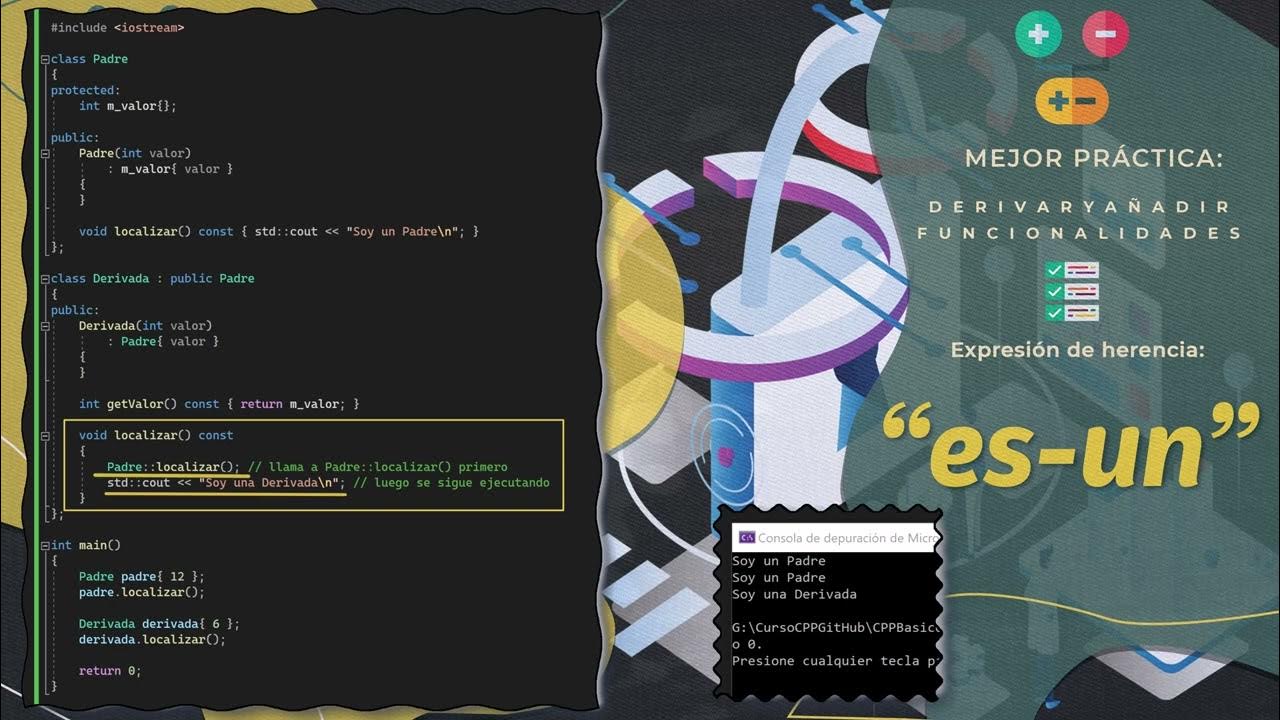  Curso C++ No Tan Básico. Añadir funcionalidades a clases Derivadas -  YouTube