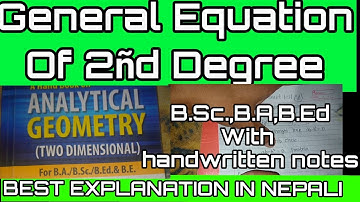 Analytical Geometry (2D) || Homogeneous Equation Of 2ñd Degree || Part 01