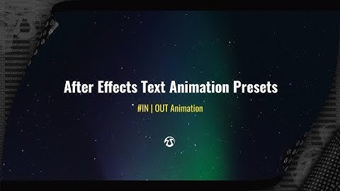 Text Animation Presets After Effects Presets