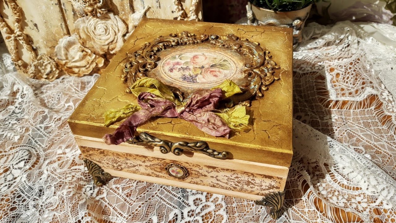 Antique Vintage jewelry box ♡♡♡ Tutorial Decoupage 