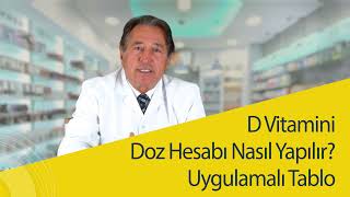 D Vitamini Günlük Doz Hesabı ve Uygulamalı Tablo