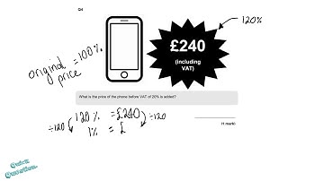 Level 2 Percentage before VAT question-NLTG Quick Question- Functional Skills Maths