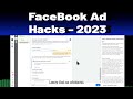 Facebook Ad Hacks 2023 - Scheduling, A/B Test, Lead Budget