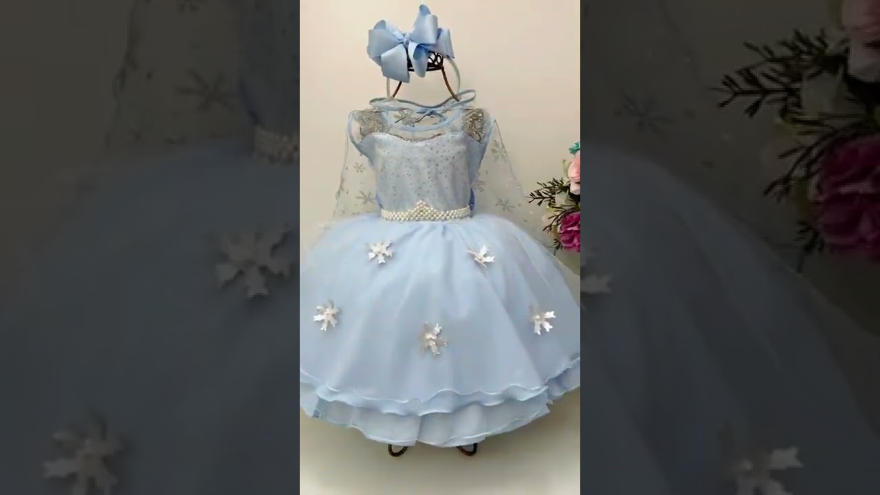 Vestido Infantil Frozen Princesas Capa de Luxo Aniversário - Fabuloso Ateliê