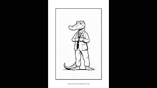 Unlock Creativity with Crocodile Coloring Page Vol 3 - Croocidle at Work