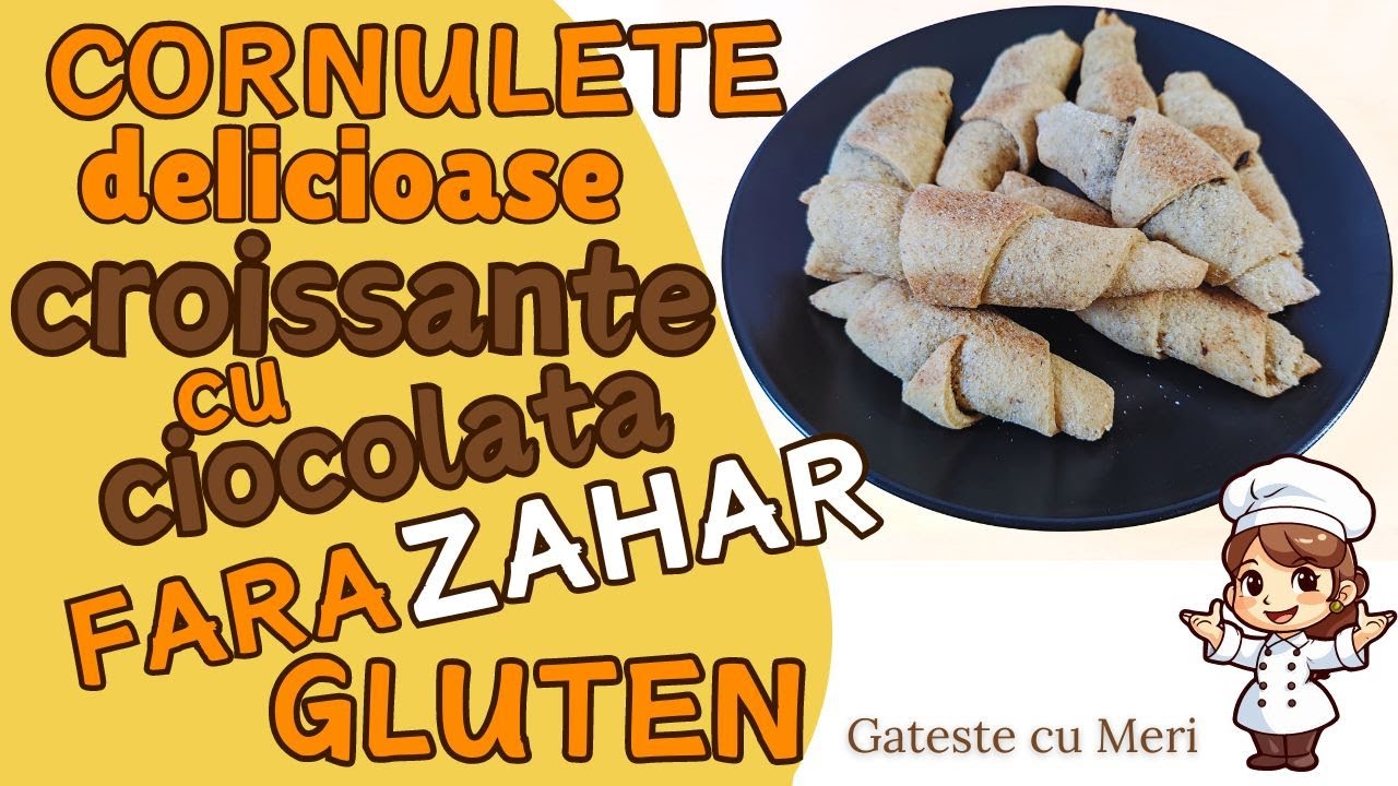 Mini Croissante cu Ciocolată: Deliciu Fără Gluten și Fără Zahăr - Rețetă Usoara de Cornulete
