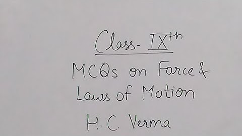 MCQs on Force and Laws of Motion From H C Verma,  Class 9