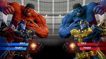 Red Hulk & Red Thanos VS Blue Hulk & Blue Thanos - Marvel vs Capcom Infinite
