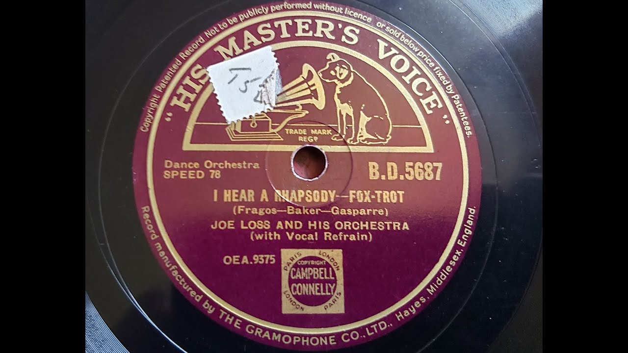 YouTube에서 Joe Loss and his Orchestra 'I Hear A Rhapsody' 1941 78 rpm 보기 YouTube에서 Joe Loss and his Orchestra 'I Hear A Rhapsody' 1941 78 rpm 보기