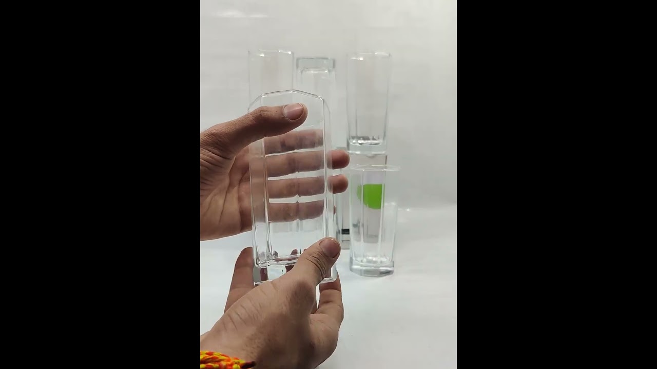 Transparent Glass Italian Premium Juice Water Glasses Set | Set of 6 | 320 ML - #viral