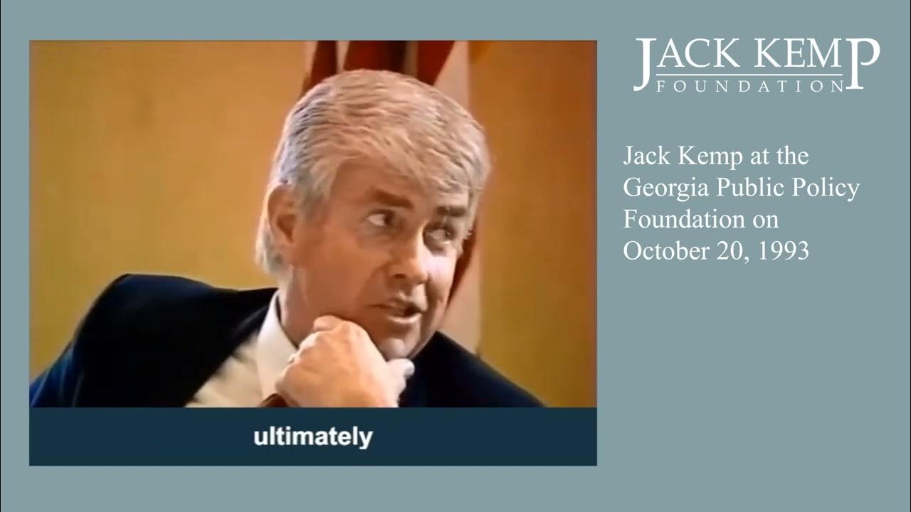 Jack Kemp at the Policy Foundation 1993 YouTube