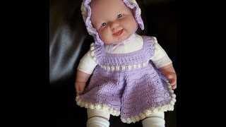 This video will show you how to make this Crochet Precious Angel Dress, which is part of a set: Dress, baby bonnet, and baby 