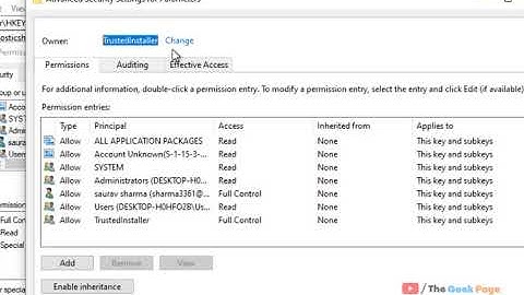 Unable to save permission changes on parameters - Access is denied Fix