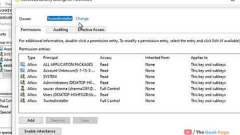 Unable to save permission changes on parameters - Access is denied Fix