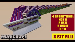 Minecraft Redstone|I built an 8 bit ALU in Minecraft!