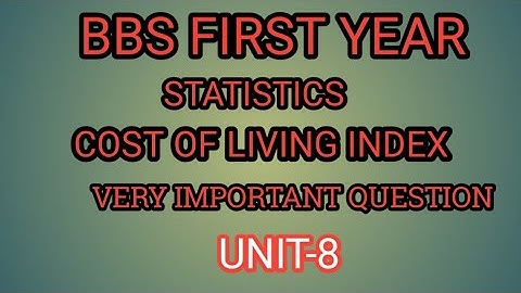BBS 1st YEAR#STATISTICS#UNIT-8#INDEX NUMBER #