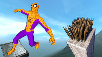 Spider Man Ragdoll Physics Test – Crazy Spike Trap Fails & Funny Moments!