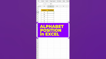 !! Alphabet Find Position In Excel🔥!! Alphabet position in Excel #excelshorts #exceltutorial #excel