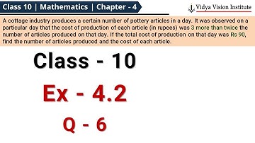 Class 10 Maths, Exercise 4.2 - Q 6 🌟 Quadratic Equations 🌟 NCERT, CBSE 🎯