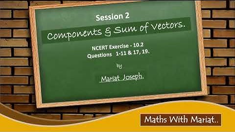 Vectors 2. Sum, Components, Ex.10.2 Qst  1-11 & 17,19.