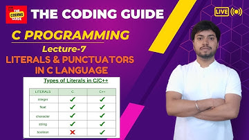 Literals And Punctuators In C | Types of Tokens | BCA | B-Tech | C Language Tutorials
