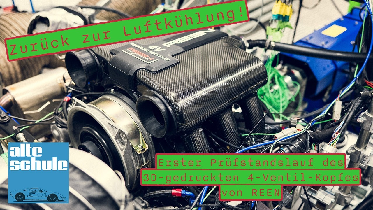Erster Prüfstandslauf: Revolutionärer 4-Ventil-Zylinderkopf mit Luftkühlung für den 911 | REEN