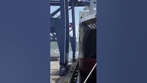 Cẩu giàn QC di động tại cảng container. #exportandimport, #shipping, #logistics.