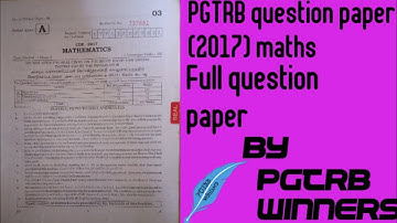 pgtrb maths question paper  2017