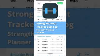 Strong Workout Tracker Gym Log App Planner #shorts #strong #workout screenshot 1