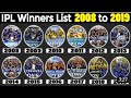 Ipl winners from 2008  2019