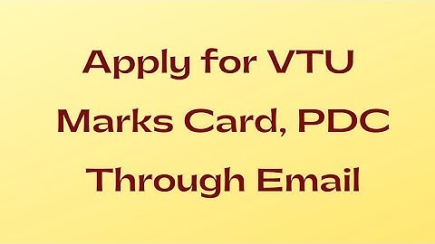 Apply for VTU Marks Card, PDC Through Email || EC Academy vlog #44