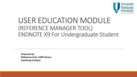 UMPLib - ENDNOTE X9  Undergraduate