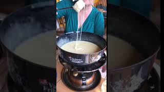 Cheese fondue in Gruyeres, Switzerland