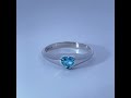 Blautopas Ring Silber 925 nat. Swiss Blue Topas 0.50ct