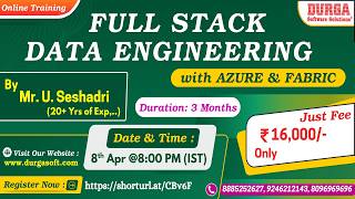 FULL STACK DATA ENGINEERING with AZURE & FABRIC Online Training @ DURGASOFT