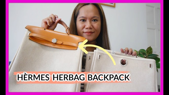 Hermès Beige x Brown Sac A Dos Herbag Backpack 2-in-1 60h429s