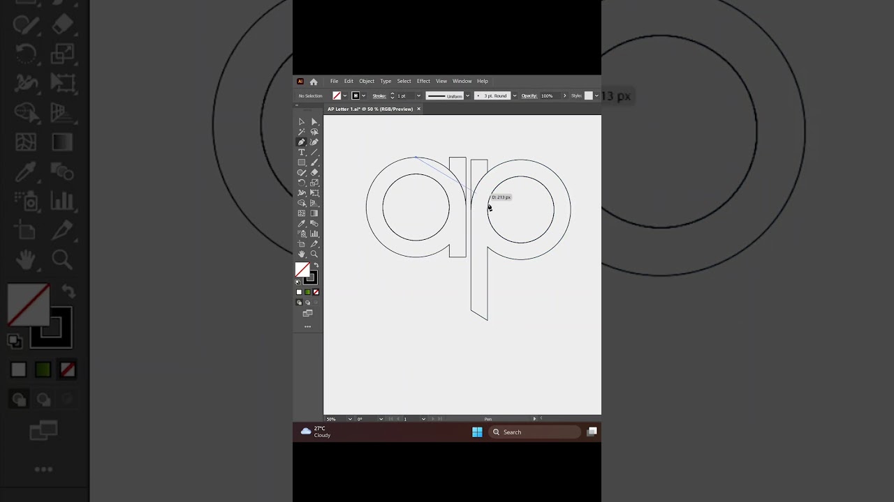 Crafting an Elegant AP Letter Logo Design in Adobe Illustrator  