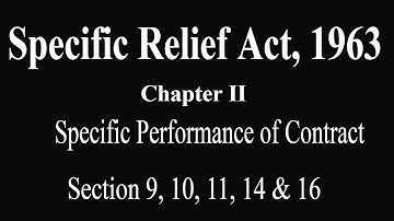 #specificreliefact1963 Chapter II || Specific Relief Act, 1963