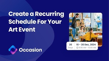 Create a Recurring Schedule For Your Art Event🎨