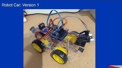Arduino C++ Robot Car v1 Basic Obstacle avoidance using servo and HC-SR04 Ultrasonic Distance Sensor