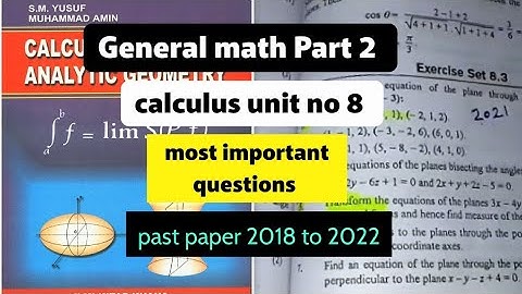 Bsc/Ads part 2 General math unit no 8 calculus most important questions and exercises