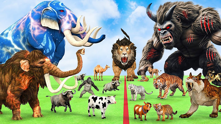 5 Giant Mammoth Elephant Cow Vs Monster King Kong Vs 5 Giant Lion Tiger Cub Saved By Woolly Mammoth