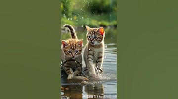 Kittens business fish ❤️ #youtube #youtubeshorts #youtubeofficial #cat #ai #cartoon #kittens