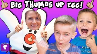 World's Biggest THUMBS UP Surprise Egg! Toys + SUMO Fight, HobbyMom Basketball HobbyKidsTV