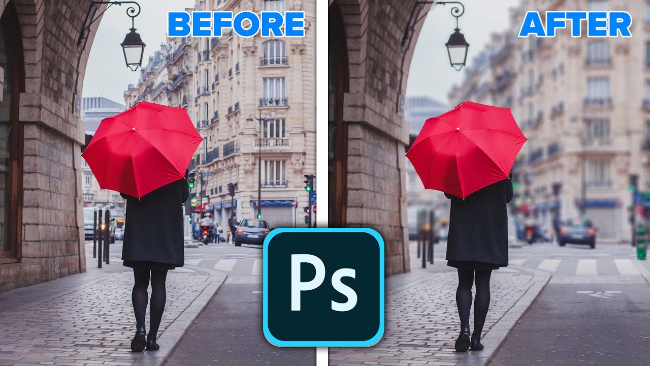 Realistic background blur in Photoshop 2020 New Features:Object Select,  Lens Blur - YouTube